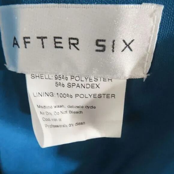 NWT After Six Lux Velvet Flutter Sleeve V Neck Maxi Dress Pockets 6 Dutch Blue - Picture 9 of 15